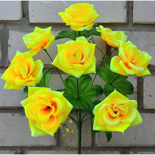 Искусственные цветы букет Роз на 8 голов 40 см ю-А65-8