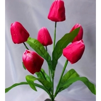 Искусственные цветы Тюльпаны кустиком 37 см 6 голов я-7140
