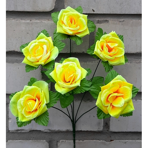 Искусственные цветы Роза раскрытая 40 см 6 голов ю-А65-6