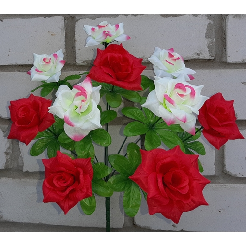 Искусственные цветы Мелкая Роза микс 10 голов размер бутона 4 см 42 см ю-4002
