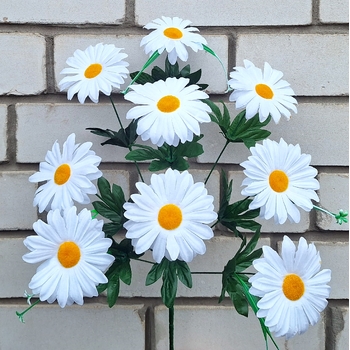 Искусственные цветы Ромашка с добавками 9 голов 50 см я-8075