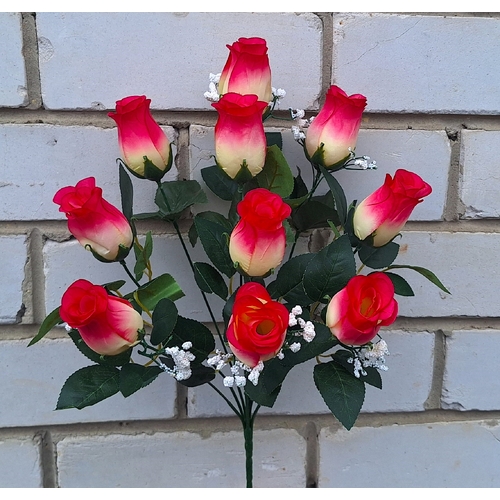 Бутони троянд 50 см 10 голів я-310