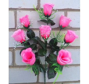 Искусственные цветы Роза бутон 8 голов 48 см я-0190