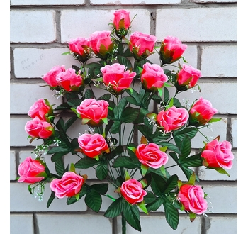 Искусственные цветы букет Роз атласных 70 см 22 головы я-6125