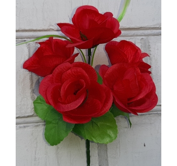 Искусственные цветы Роза бордюрная 5 голов 23 см ю-1975
