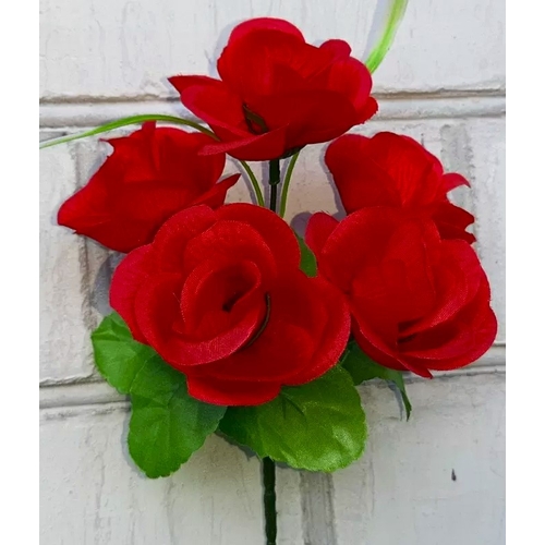 Искусственные цветы букетик Роза бордюрная 5 голов 23 см ю-1975