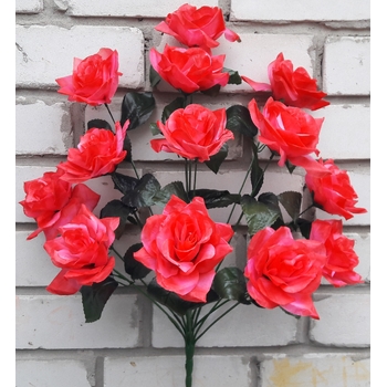 Искусственные цветы Роза раскрытая на 11 голов 60 см ю-98а556-11
