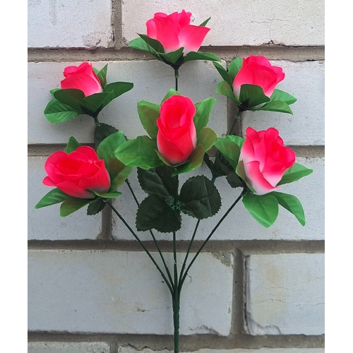 Искусственные цветы Роза бутоном в зелени 40 см 6 голов я-7124