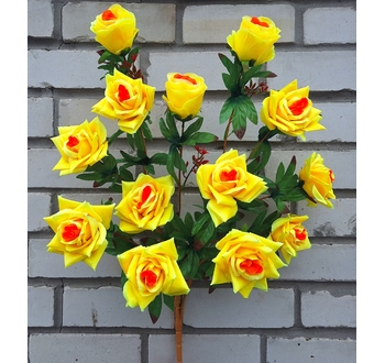 Искусственные цветы Роза дерево на 13 голов 75 см ю-3540