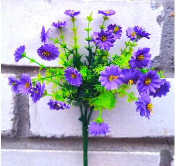 Искусственные цветы Мелко-цвет бордюрный в зелени 22 см ю-Н 224