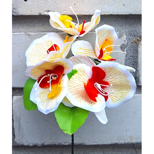 Искусственные цветы Орхидея бордюрная 5 голов 22 см ю-ну 849