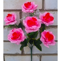 Искусственные цветы букет Розы ритуальные 45 см 6 голов я-7132