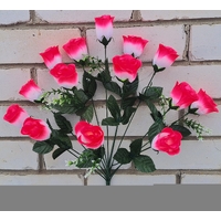 Искусственные цветы букет Розы атласные 60 см 14 голов я-7154