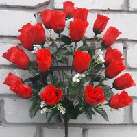 Искусственные цветы Роза бутон 24 голов 78 см я-1032
