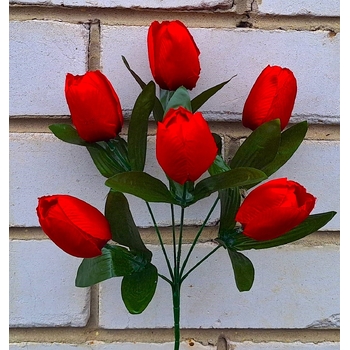 Штучні квіти Тюльпани кущиком 37 см 6 голів я-7140