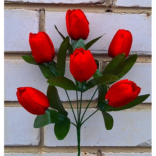 Искусственные цветы Тюльпаны кустиком 37 см 6 голов я-7140