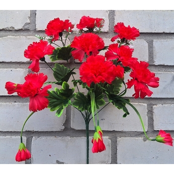 Искусственные цветы букет Гвоздики с бутончиками 50 см 9 голов я-8083