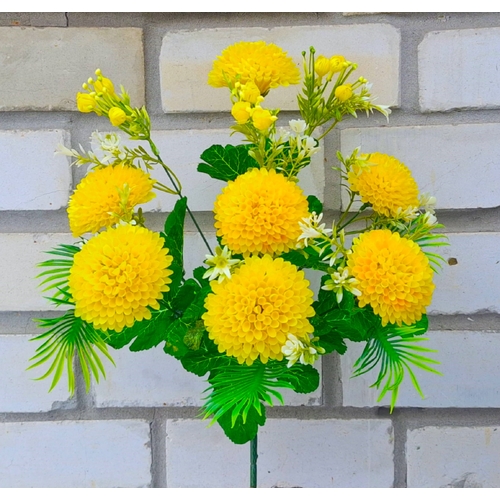 Искусственные цветы букет Хризантем с бутончиками пластиковых 48 см ю-6651-10