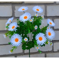 Искусственные цветы букет белая Ромашка 48 см 9 голов ю-4203-9