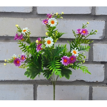 Искусственные цветы букет белая Ромашка пластиковая 43 см ю-6780