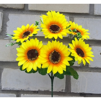 Штучні квіти букет Соняшники 37 см 7 голів ю-250009-7