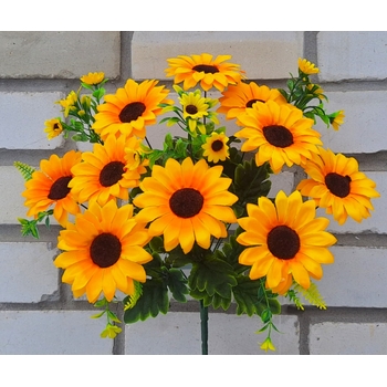Штучні квіти букет Соняшники з розсадою 48 см ю-4324-13
