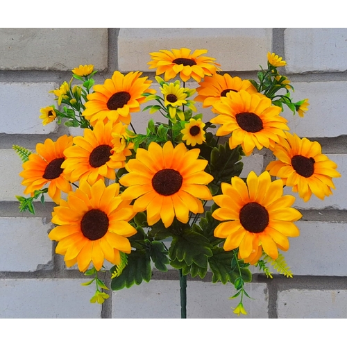 Искусственные цветы букет Подсолнухи с рассадой 48 см ю-4324-13