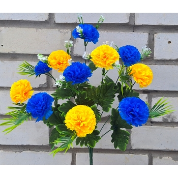 Штучні квіти букет Гвоздик двоколірних 58 см 11 голів ю-4084-11