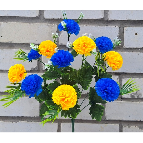 Штучні квіти букет Гвоздик двоколірних 58 см 11 голів ю-4084-11