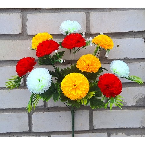 Искусственные цветы букет Гвоздик 48 см 11 голов ю-4187-11