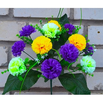 Искусственные цветы букет Гвоздик 33 см 12 голов ю-4080