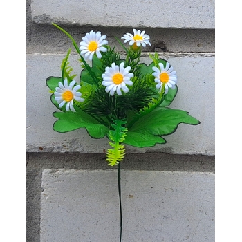Искусственные цветы Ромашка маленькая бордюрная 5 голов 21 см ю-6719