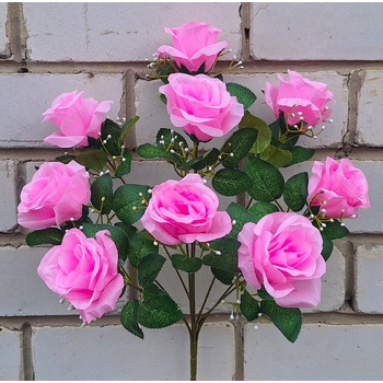 Искусственные цветы букет Розы с гипсофилой 48 см я-7283