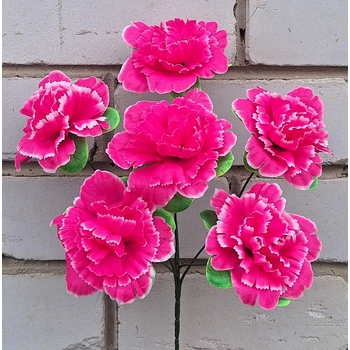 Искусственные цветы букет Гвоздики с розеткой 6 голов 36 см я-6190