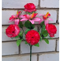 Искусственные цветы букет Орхидей и гвоздик 7 голов 44 см я-7177