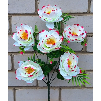 Искусственные цветы букет Атласные лотосы 6 голов 58 см я-1113