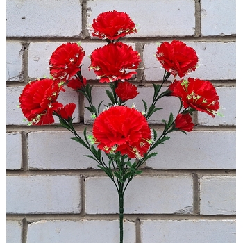 Искусственные цветы букет Гвоздики 14 голов 55 см я-1105