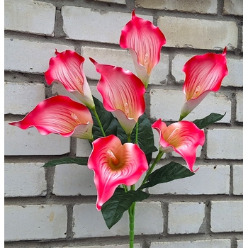 Искусственные цветы букет Каллов из латекса 7 голов 60 см ю-656-7