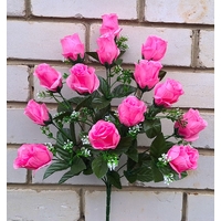 Искусственные цветы букет бутонов Роз с гипсофилой 14 голов 57 см я-7291