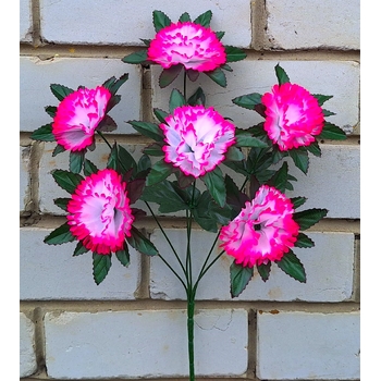 Искусственные цветы букет Гвоздики 6 голов 48 см я-8147