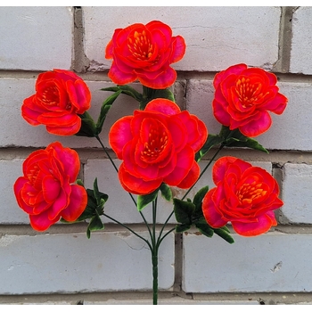 Искусственные цветы букет Камелии 6 голов 42 см я-1808