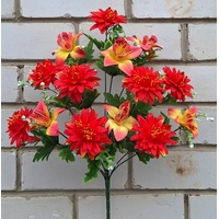 Искусственные цветы букет Орхидей и хризантем 14 голов 53 см я-7285