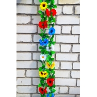 Искусственная Лиана из Мака, василька, подсолнуха цветная 2 метра ю-4276