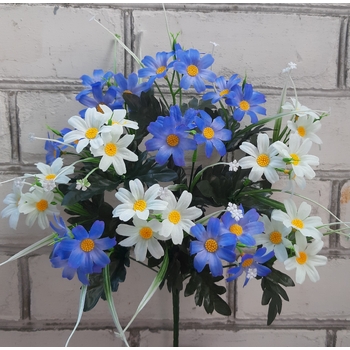 Искусственные цветы Букет цветных ромашек под натуралку 40 голов 45 см я-6038