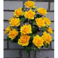 Искусственные цветы Роза раскрытая 15 голов 60 см ю-3050