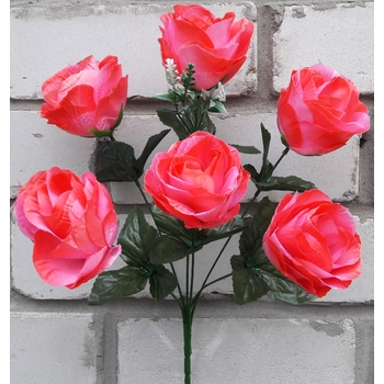 Искусственные цветы Роза полураскрытая огромная 6 голов 38 см ю-мл-185