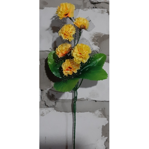 Искусственные цветы Гвоздичка в фатине веточкой 6 голов 30 см ю-2104
