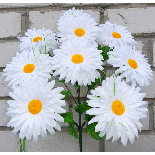 Искусственные цветы Ромашка белая 9 голов 52 см ю-1384-9 Б