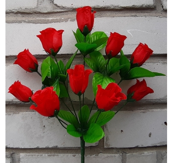 Искусственные цветы Роза в зелени 9 голов 42 см ю-1010
