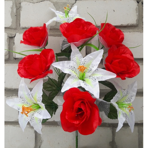 Искусственные цветы Роза лилия 9 голов 50 см ю-мл 544